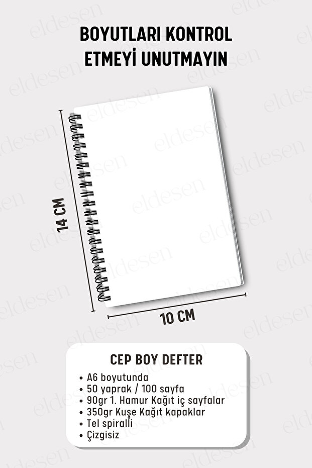 3'lü Cep Boy A6 Spiralli Çizgisiz Defter Seti, Karton Kapak 10x14 Cm, 50 Yaprak 100 Sayfa - 2
