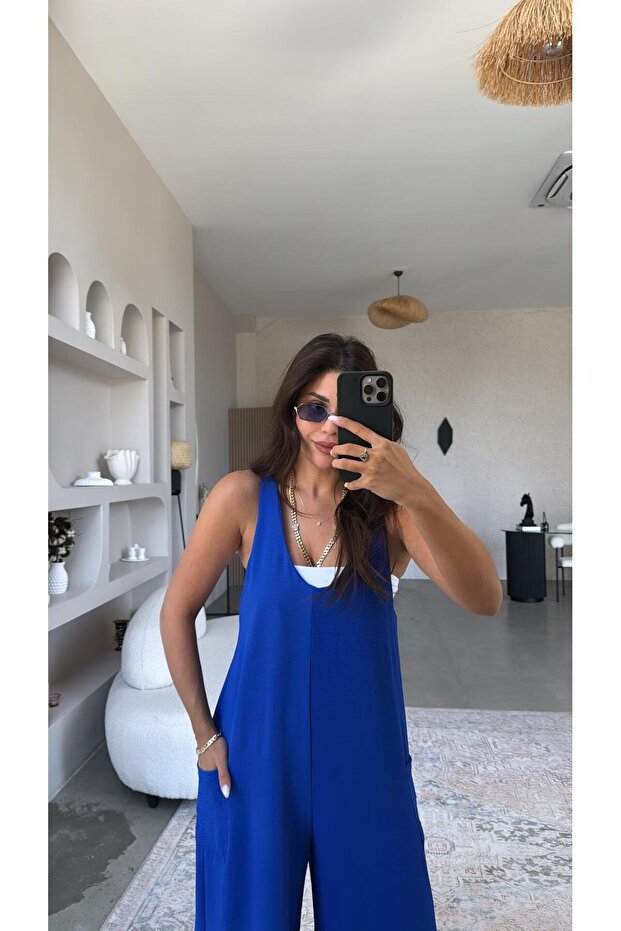 Saks Mavi Bahçıvan Tulum - 1