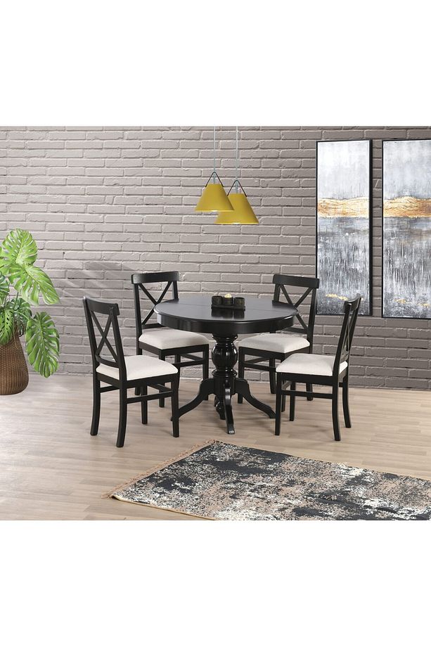 Siyah Alaçatı Sandalye Soft-01 100*100+30 Fiskos Açılır Lake Masa - 1