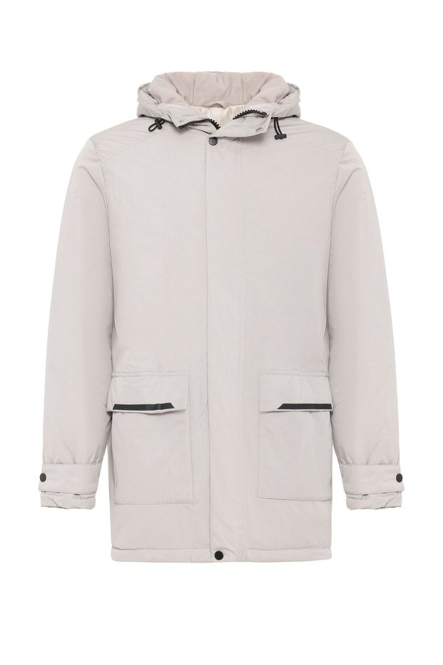Slim Fit Hooded Softjell Quality Parka Coat