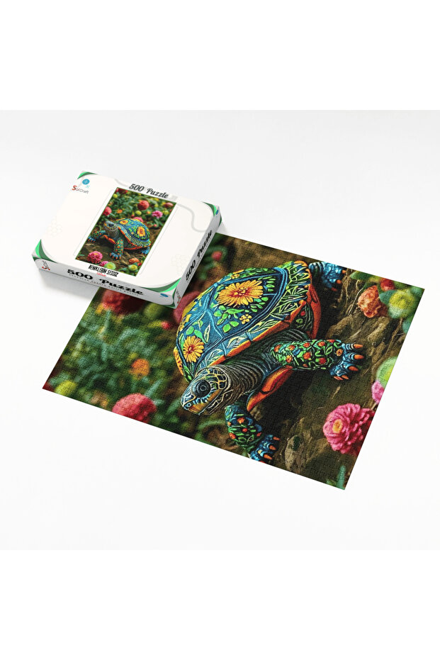 500 Parça Puzzle Renklerin Sessiz Yolcusu Kaplumbağa - 3