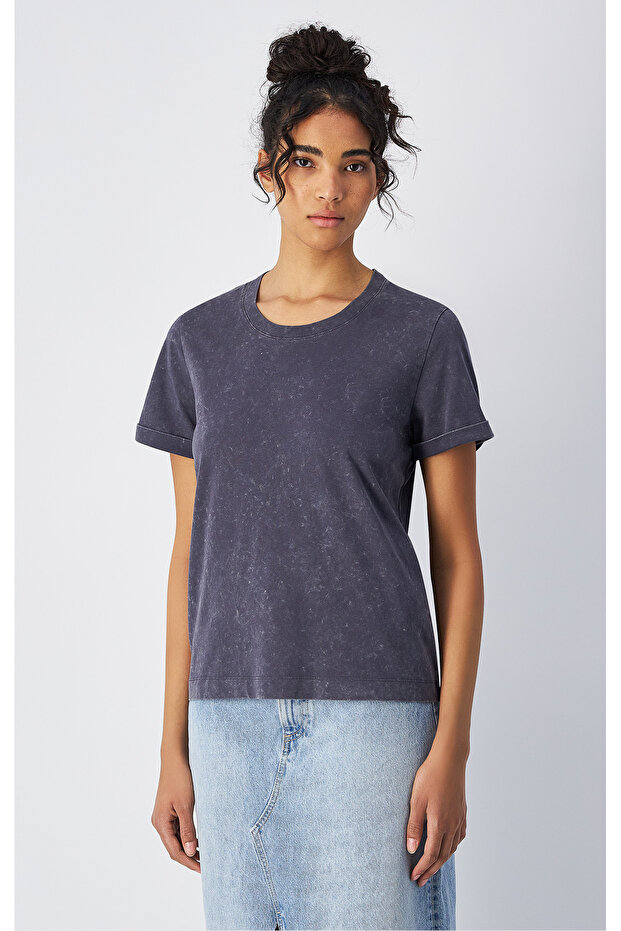 Mineral Dye Ss Tee Purple Women's T-Shirt-117728-Vs517