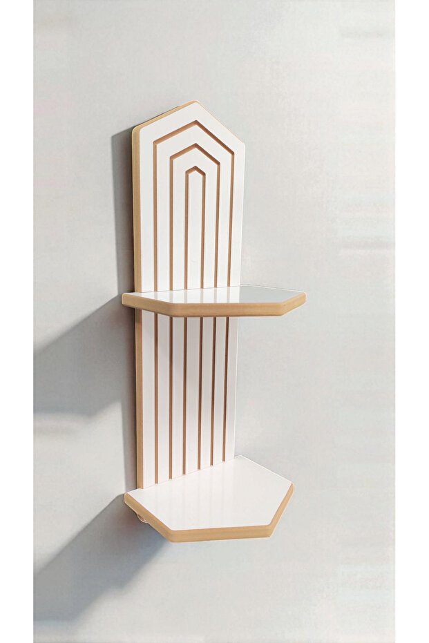 Dekoratif Mdf Duvar Rafı 2 Raflı Çok Amaçlı Duvar Rafı - 2