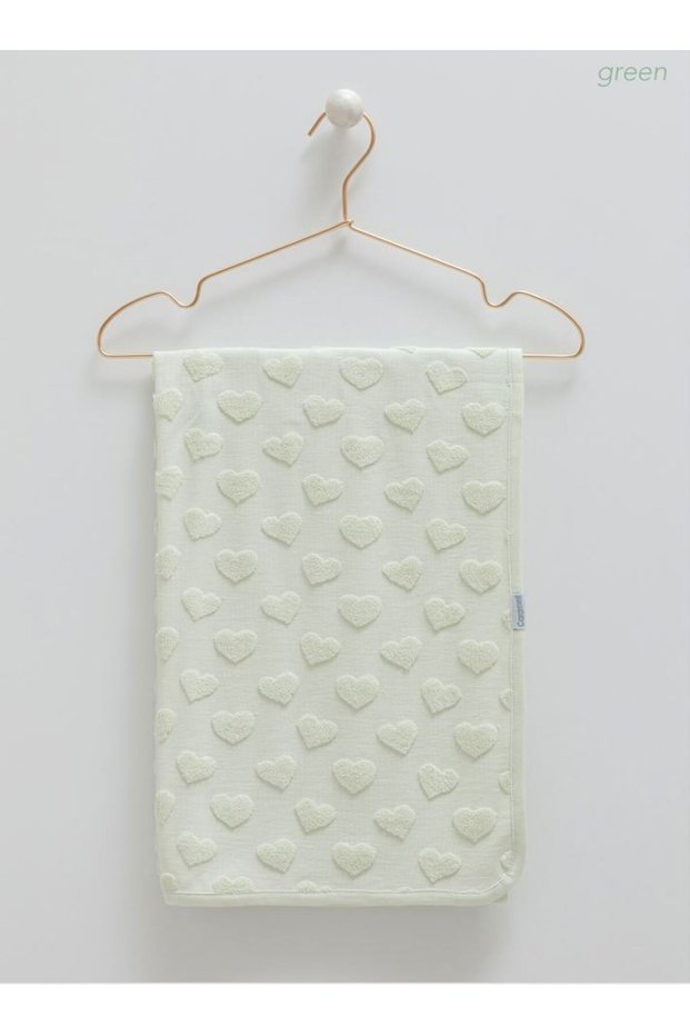 İncibaby Sweet Dreams Premium Cotton Heart Detailed Baby Girl Blanket 85X95