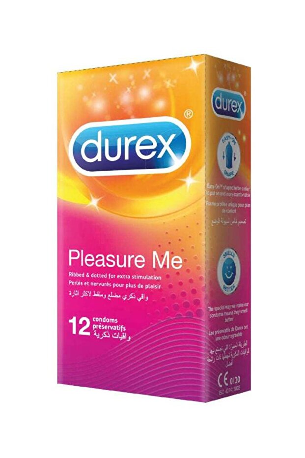 عبوة من 12 واقي ذكري من Pleasure Me مضلع ومنقط