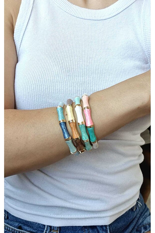 Mineli Renkli Kelepçe Bileklik - 2