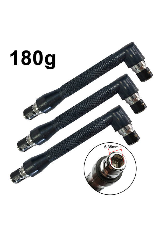 3pc L-type L type 1/4 hexagon screwdriver bit 90 ° double-end handle black 6.35mm wrench tool