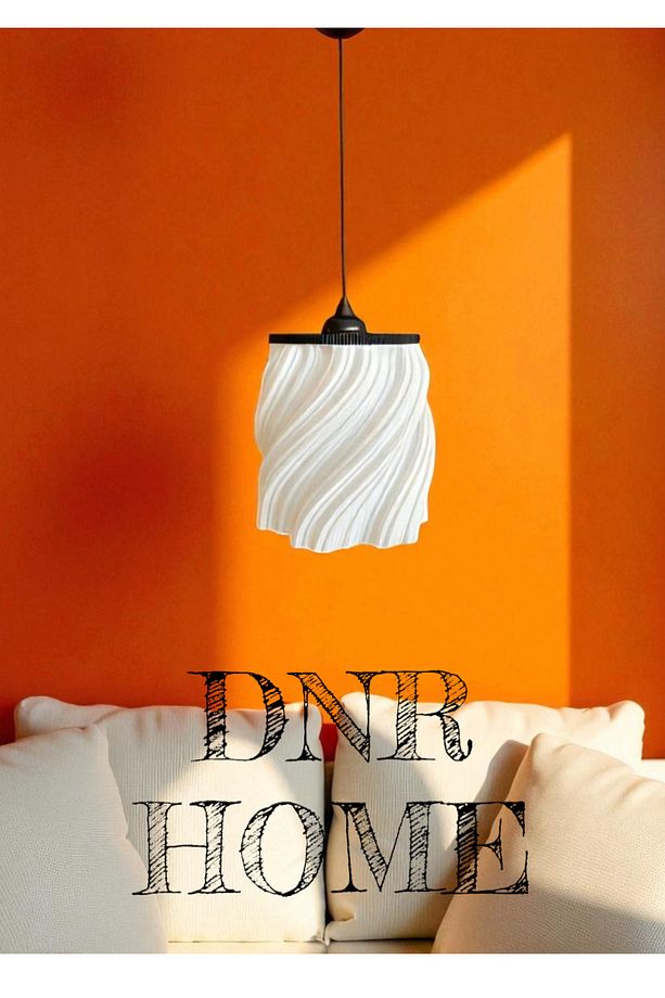 Modern Dalgalı Tasarım Sarkıt Avize, 3D Baskı Şık Tekli Avize , Salon, Mutfak ve Hol İçin Aydınlatma - 1