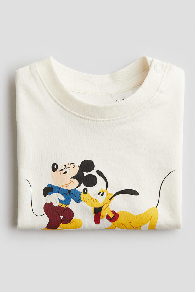 Baskı Motifli ve Pamuklu Tişört - 5