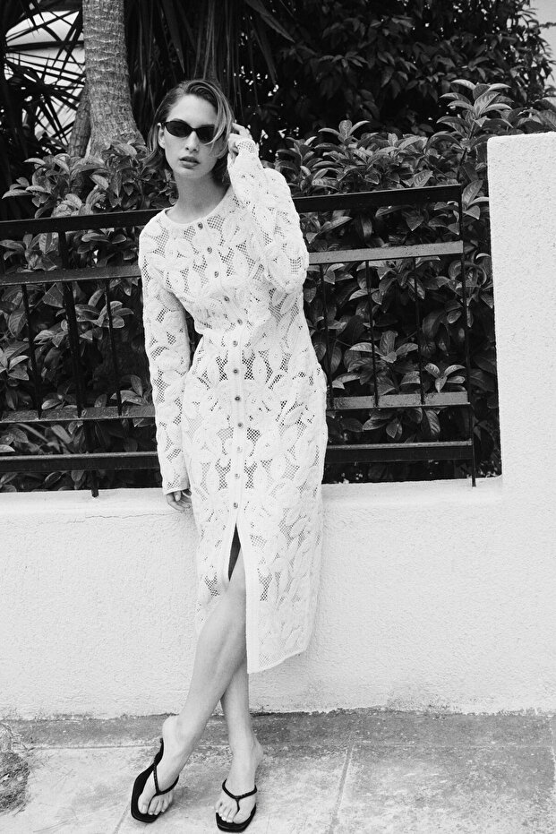 Uzun Dantel Elbise - 3