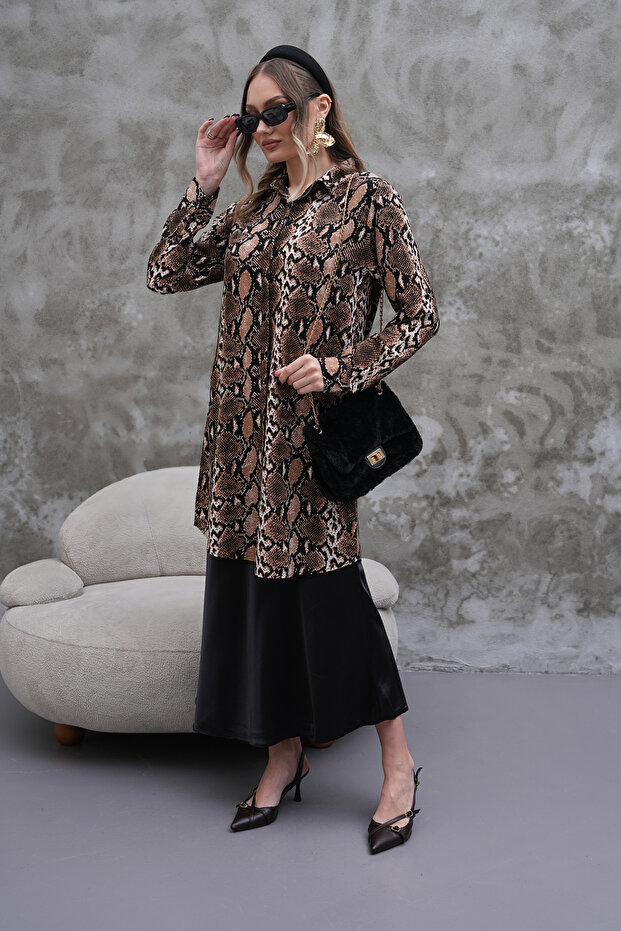 سترة منقوشة بجلد الثعبان - 3