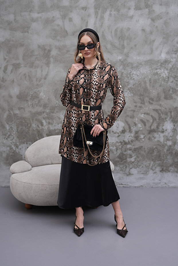 سترة منقوشة بجلد الثعبان - 4