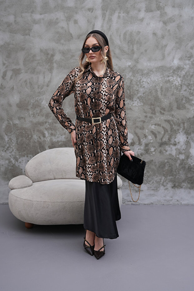 سترة منقوشة بجلد الثعبان - 5