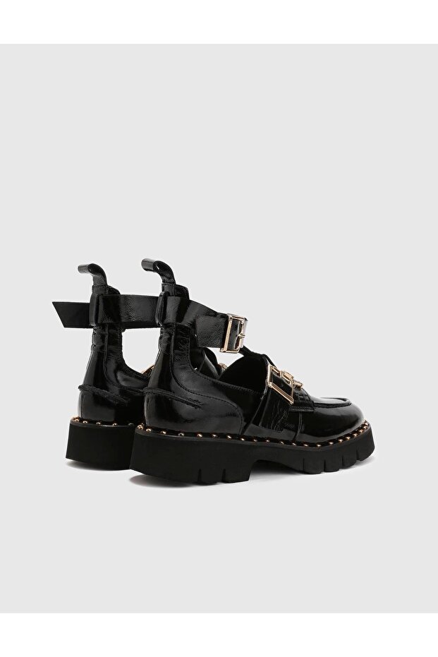 Harm Harm Hakiki Deri Kadın Siyah Bot - 4