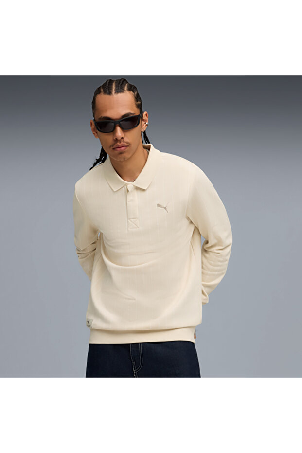Class Erkek Krem Polo Sweatshirt (688217-87) - 3