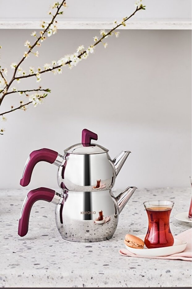 طقم إبريق شاي صغير بلوم - فيولا بقاعدة حثية - 1