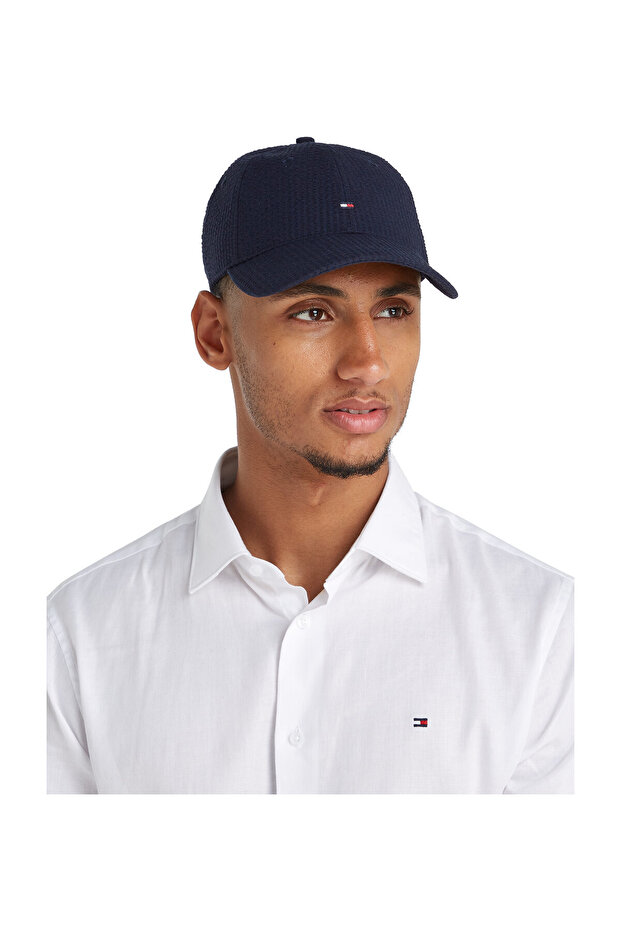 CZAPKA Z 6 PANELAMI Z MATERIAŁU SEERSUCKER Z NADRUKIEM FLAGI - 4