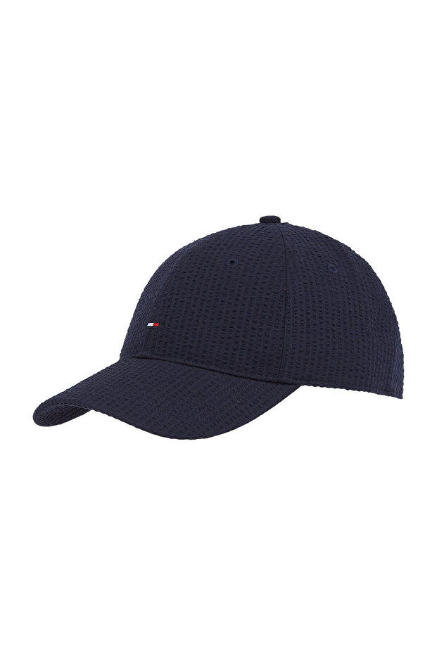 CZAPKA Z 6 PANELAMI Z MATERIAŁU SEERSUCKER Z NADRUKIEM FLAGI - 1