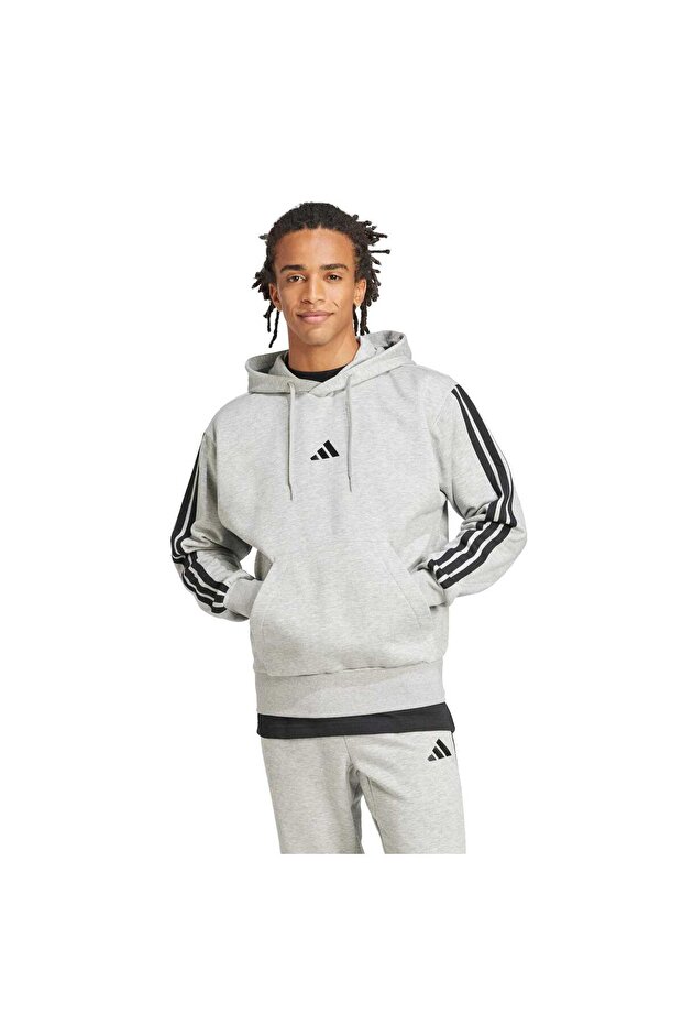 Essentials 3-Stripes Polar Kapüşonlu Üst - 3