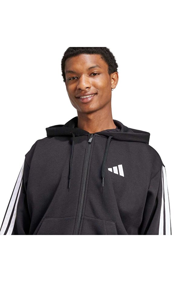 Essentials 3-Stripes Polar Kapüşonlu Üst - 5