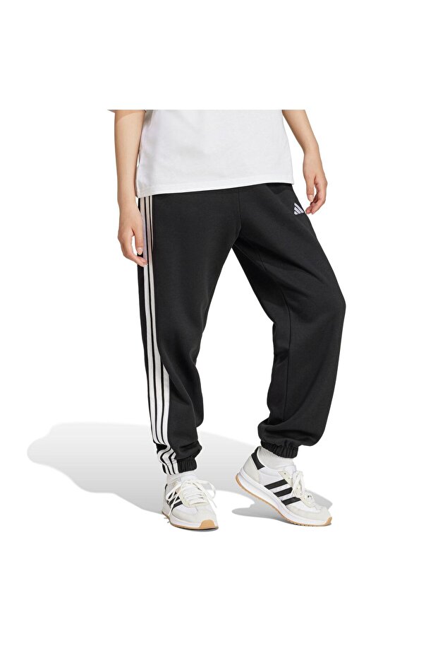 Essentials 3-Stripes Fleece Loose-Fit Eşofman Altı - 4