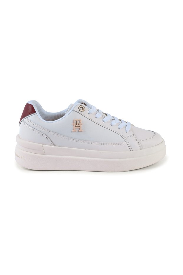 Women's Brand Logo Flat Sole Non-Slip Daily Use White Sneaker FW0FW07568-YBH