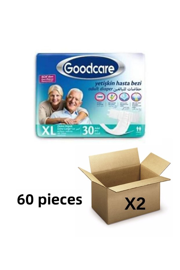 Adult Diapers with Waistband XL (Large) 60 Pieces (30X2)
