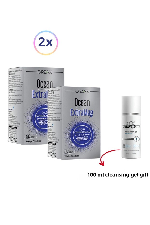 Extramag Triple Combination Food Supplement 60 Tablets (X2) & Facial Cleansing Gel 100 ml X1
