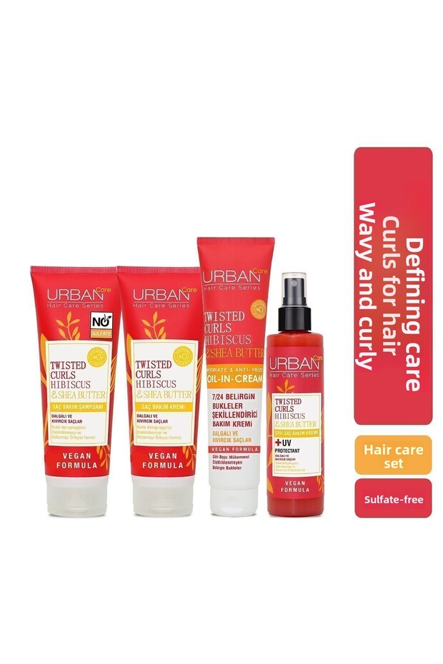 Hibiscus and Shea Butter - Curly and Wavy, Specially Determining Care Set for Hair