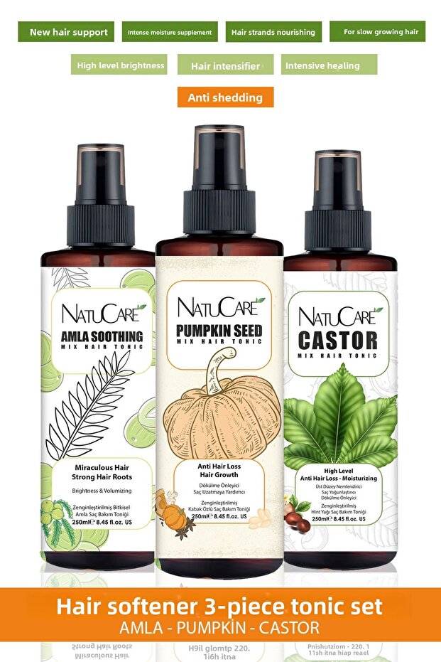 Miraculous Triple Effect! Root-To-Tip Care - High-End Repair - Fast Hair Growth Tonic Set