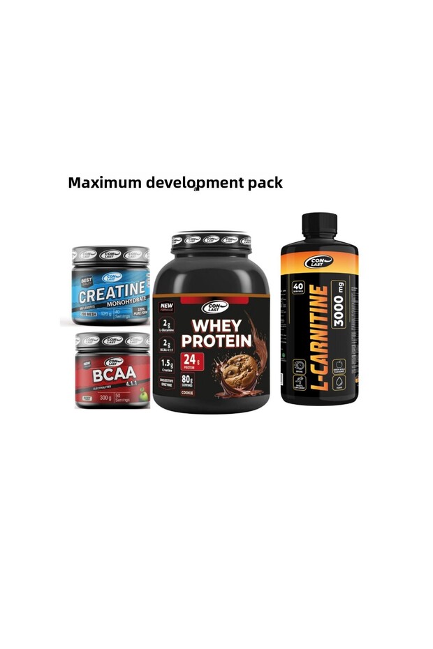 Maximum Development Package Whey Protein 2000g Cookies/Creatine 120G/Bcaa 300G/L-Carnitine 3000Mg