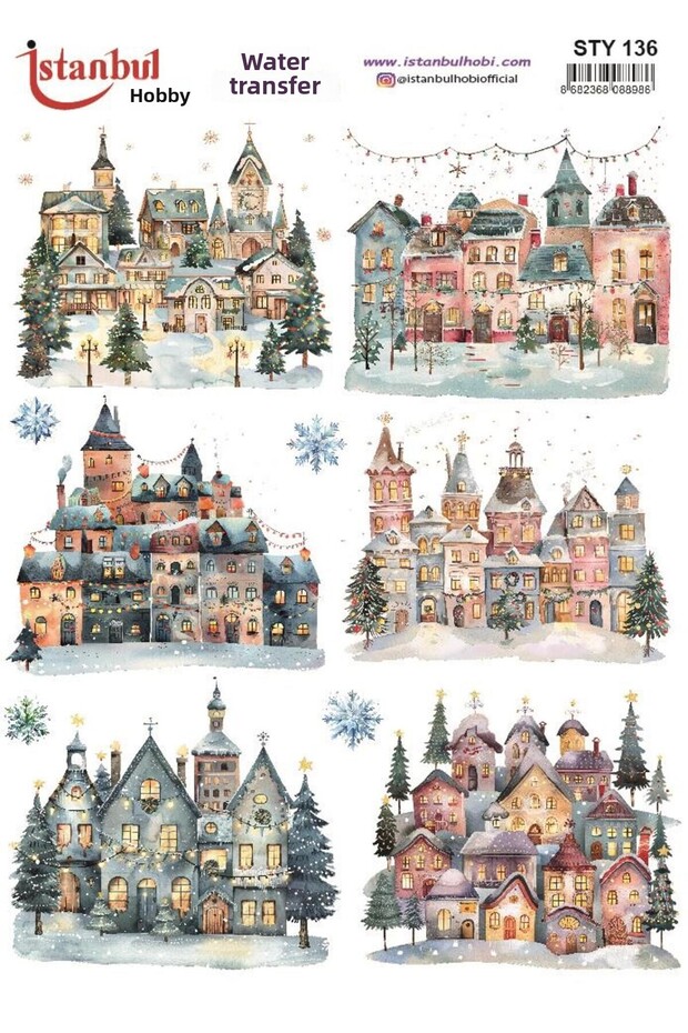 New Year's Water Transfer 25X35Cm Sty136