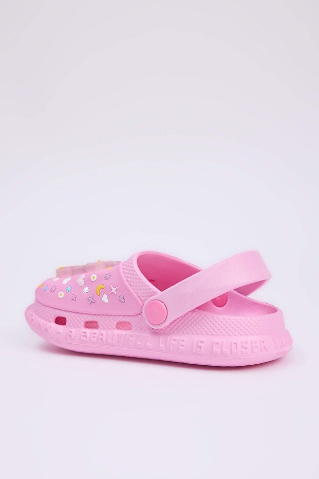 Pembe Işıklı Önü Kapalı Unicorn Figür Detaylı Kız Çocuk Kids Sandalet Terlik TAKSS25TE00051 - 6