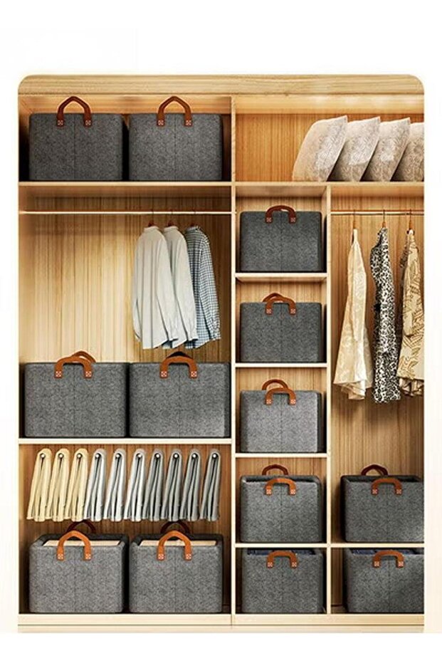 3pcs Cube Closet Storage Box with Portable Handle - 8