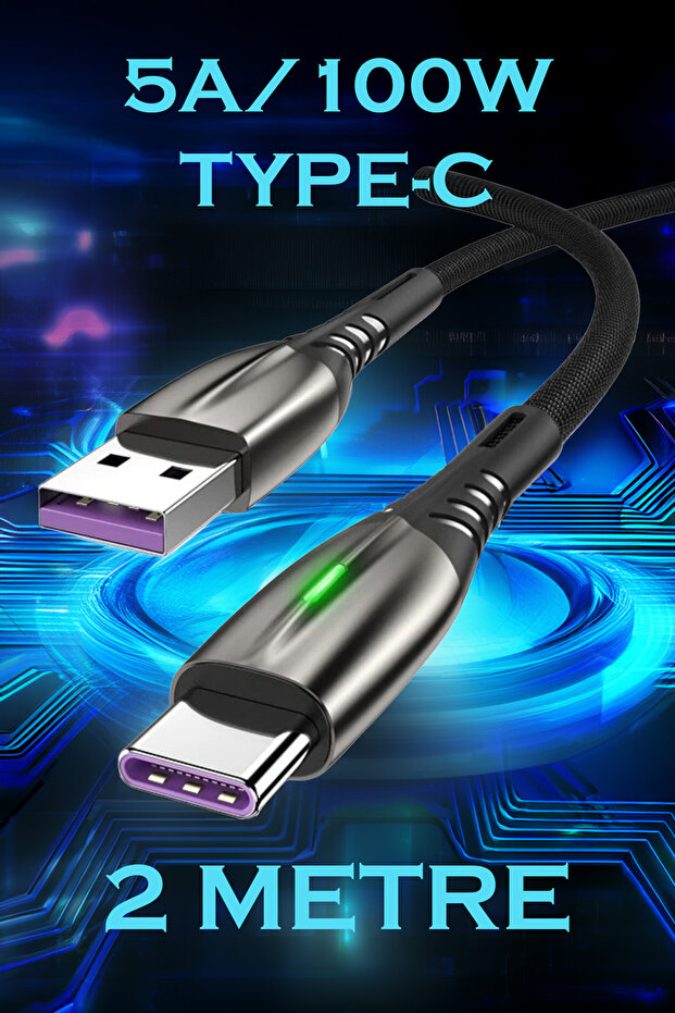 J2 Type-c 5a/100w Şarj Ve Data Kablosu -2mt - 1