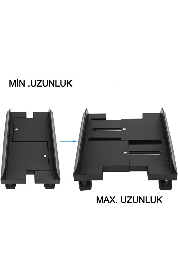 Computer Case Stand With Wheels Adjustable Width Universal PC, 4 Wheels Carrier Stand - 5