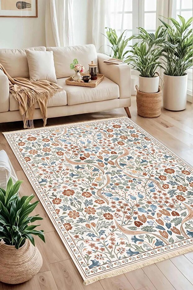 Leaf Baskılı Dokuma Taban Halı 244 YNG - 1