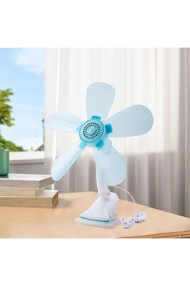 Dc 220v 1.5mt Fiş Girişli Klipsli Masaüstü Vantilatör Ev Ofis Mini Fan Vantilatör Döner Başlı - 1