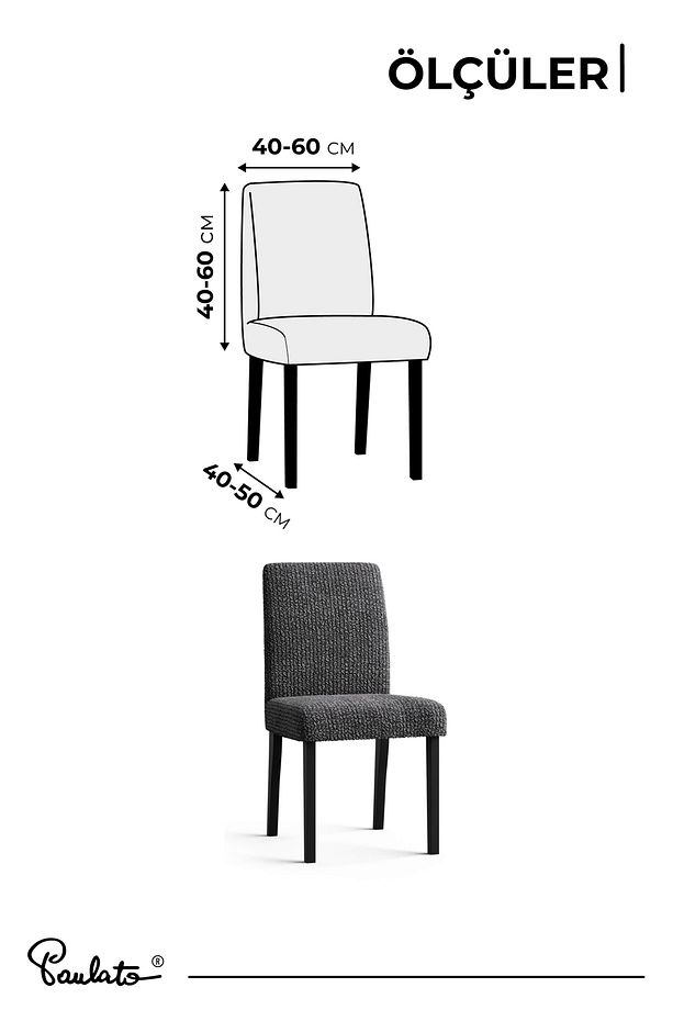 Sandalye Kılıfı Sandalye Örtüsü Mutfak Sandalye Koruma Kılıfı Seti (2 adet) - Antrasit - 4