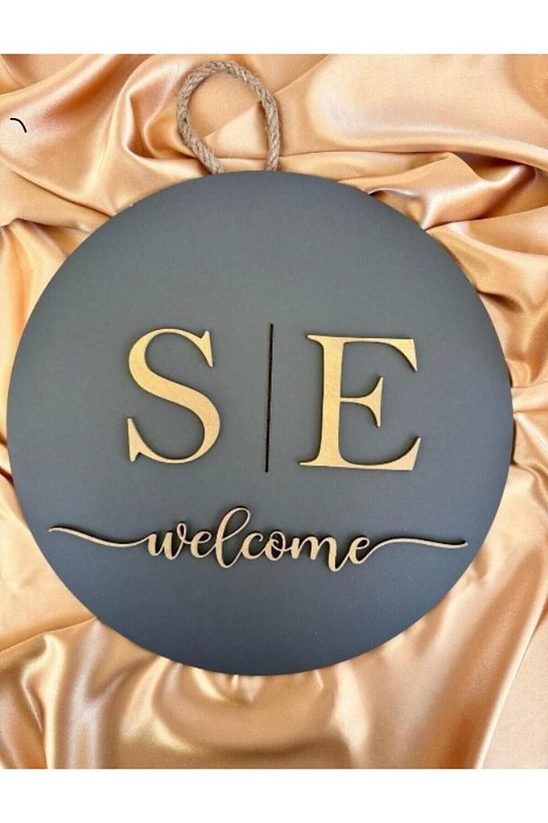 Welcome Ahşap Kişiselleştirilebilir Kapı Süsü, İsimli Kapı Süsü, Kapı Dekoru - 1