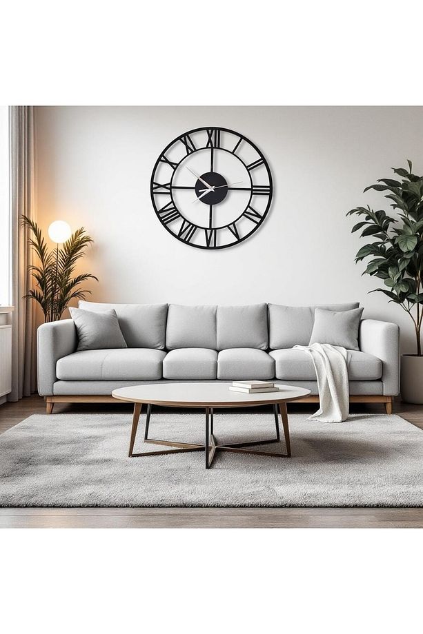 Duvar Saati Roma Rakamlı Minimal Klasik Duvar Saati Dekoratif Duvar Saati Lazer Kesim Duvar Saati Çe - 5