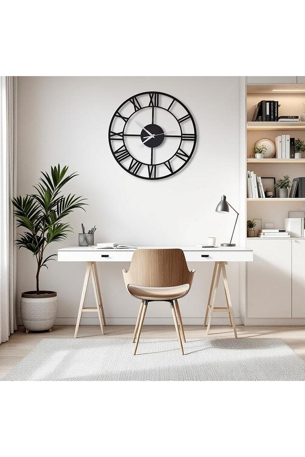 Duvar Saati Roma Rakamlı Minimal Klasik Duvar Saati Dekoratif Duvar Saati Lazer Kesim Duvar Saati Çe - 6