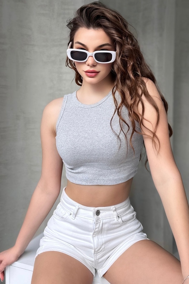 Cycling Neck, Rubble Look, Thick Strap, Cashcorse Crop Gown
