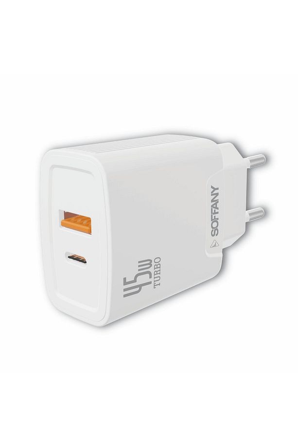 Sy-214-01 45w Usb-a Ve Usb-c Şarj Cihazı, Adaptör, Şarj Başlığı, Iki Girişli Şarj Cihazı Type-c - 1