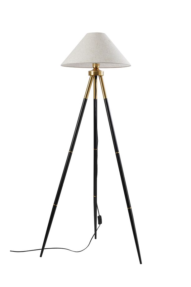 Cosby Siyah-Eskitme Kaplamalı Tripod Metal 3 Ayaklı Lambader - 4