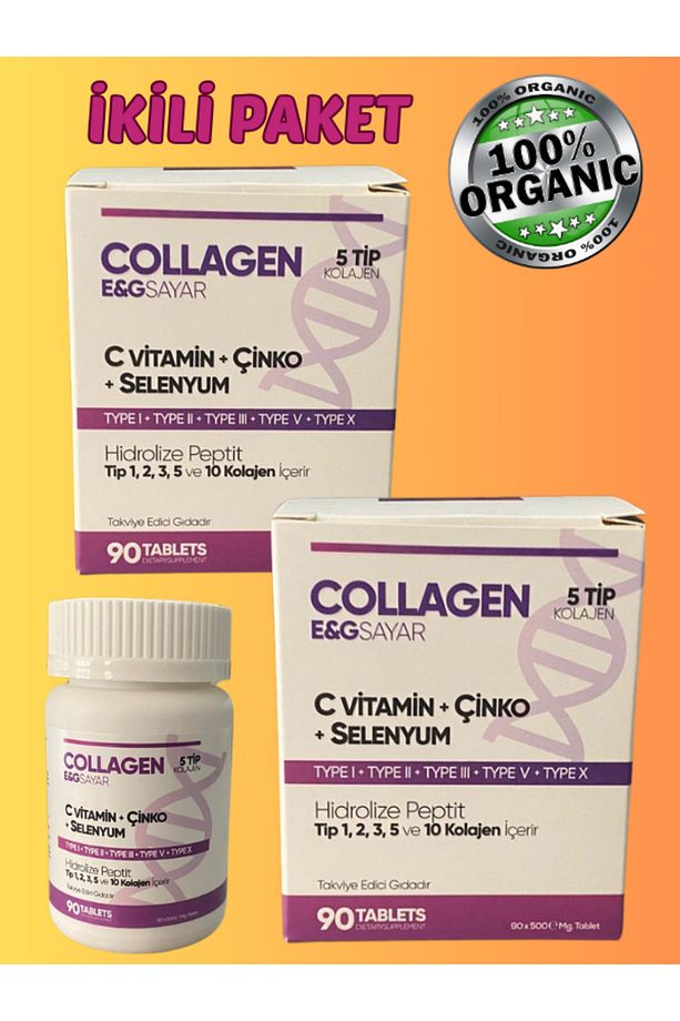 Sayar 5 Tip Kolajen Tip 1, Tip 2, Tip 3, Tip 5, Tip 10 ( 180tablet) 2 Kutu - 1
