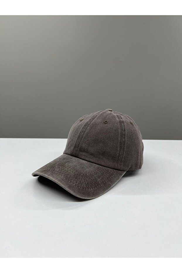قبعة أساسية كلاسيكية مغسولة للجنسين باللون البني - 7