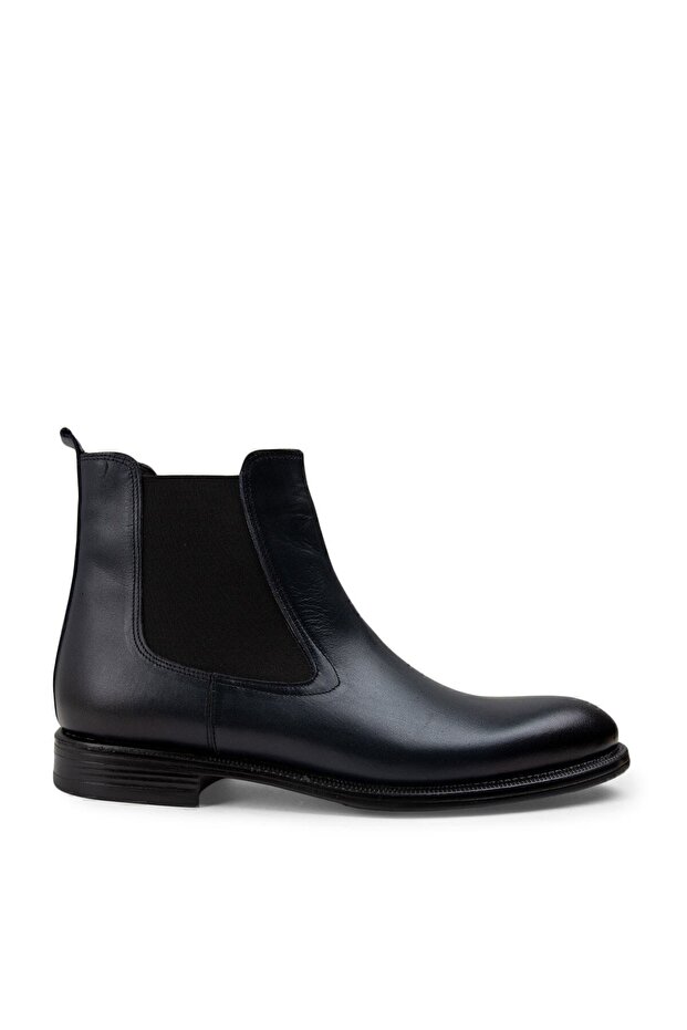 Genuine Leather Navy Blue Chelsea Men's Boots