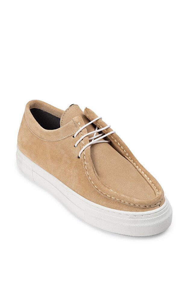 Hakiki Süet Bej Kadın Sneaker - 8