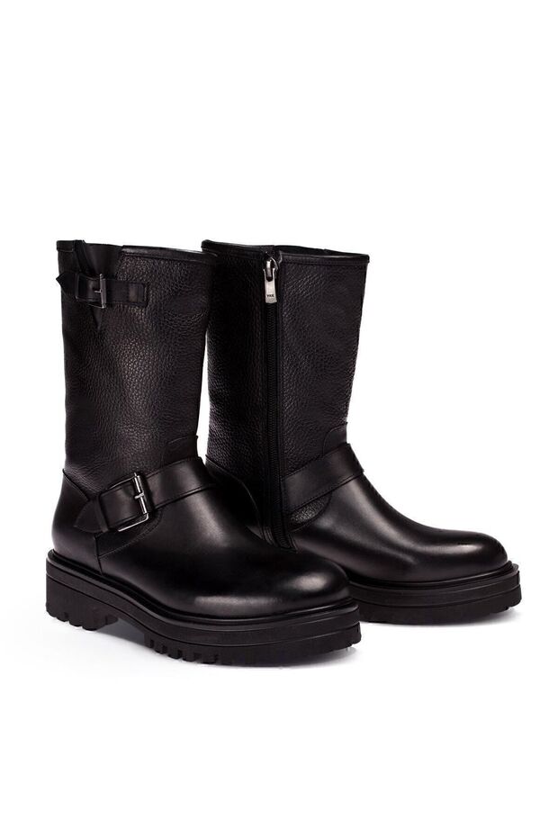 Hakiki Deri Siyah Kadın Bot - 4